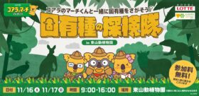 コアラ初来園＆コアラのマーチ40周年！名古屋市・東山動植物園で無料イベント「固有種の探検隊 in 東山動植物園」が11月16日（土）・17日（日）に実施